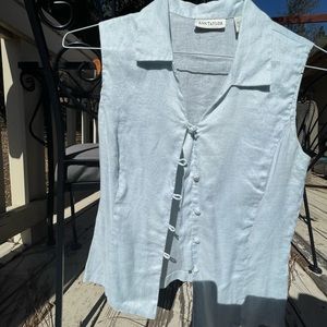 Linen Vintage Ann Taylor Sleeveless Top